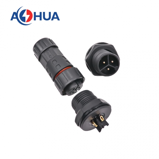 waterproof 3pin male panel connector