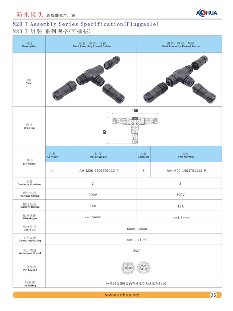 M20 T Assembly Connector