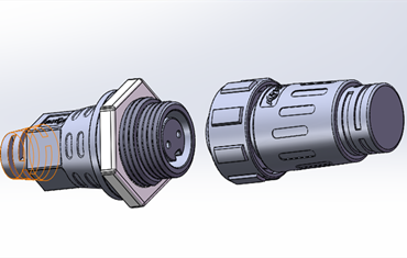 3D model of waterproof connector