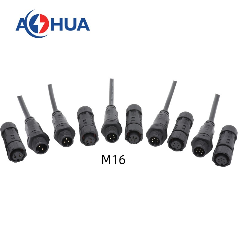 Aohua Factory ODM Customized Circular Male panel with Cable Waterproof Plug Male Female Socket Connector M12 M16 M20 for Outdoor Plant Growth Lighting