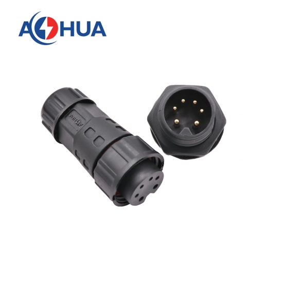 led 2+4pin panel waterproof connector
