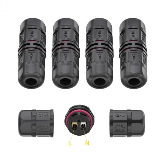 M16 2Pin Straight Type L Connector