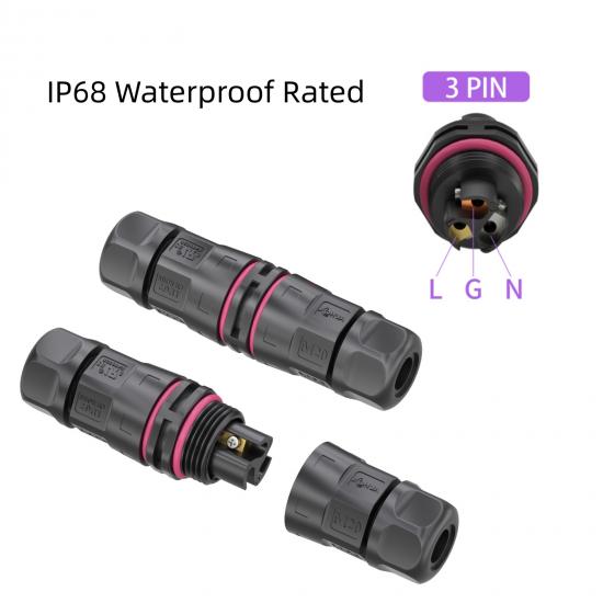 M20 3Pin Straight Type L Connector