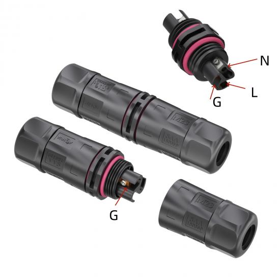 M23 3Pin Straight Type L Connector