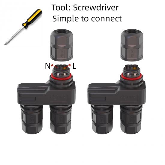 M16 2Pin F Type  Connector