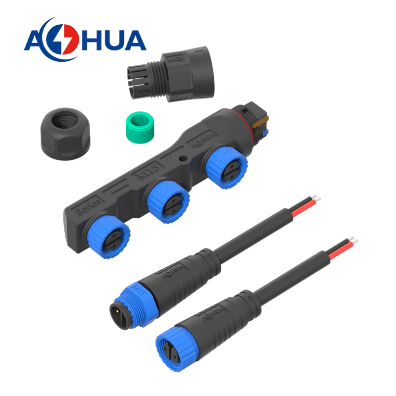 AOHUA IP68 Waterproof Assembly Male Female Cable Connector Screw Fixng Soldered Type 