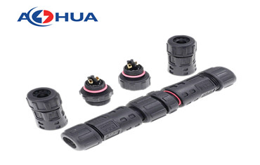 AOHUA M12 UL ip68 male female waterproof plug led light 2 pin electrical wire connector