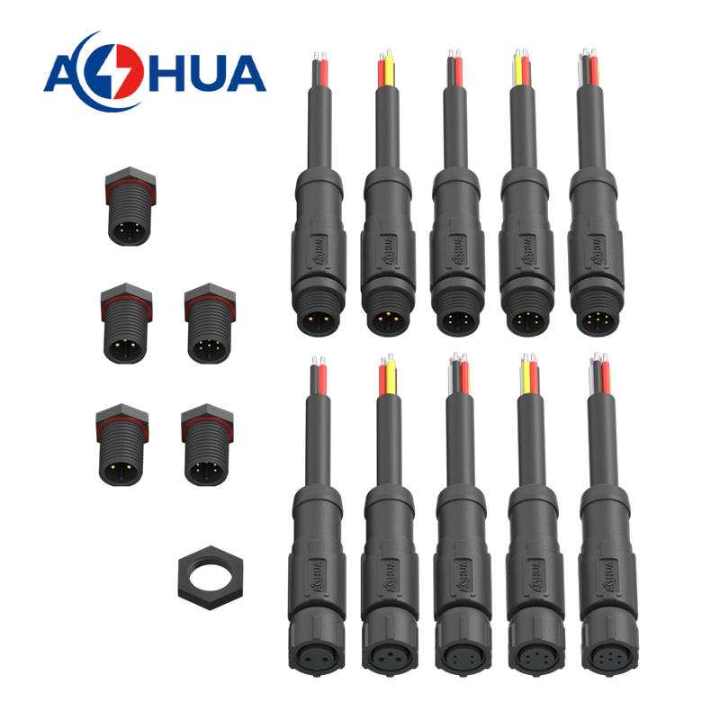 AOHUA Miniature 3-Pin Waterproof Connector IP68 Compact Outdoor Waterproof Male/Female Cable Connectors with Wired Cables