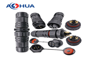 AOHUA feeding system power cable joint M25 2 pin assembly male female panel mounting waterproof connector