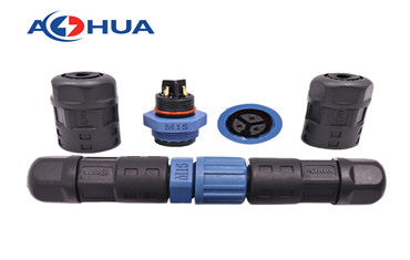 AOHUA UL certified M15 power cable solder type wire to wire ip68 male female waterproof led connector 3 pin