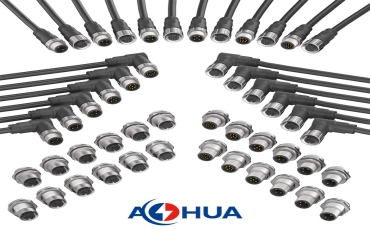 AOHUA Circular Connector Overmold Waterproof Metal Nut Signal Wire M12 Cable