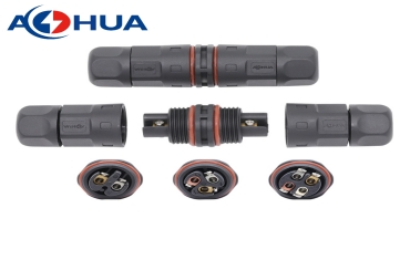 AOHUA M20 L Straight Shape Waterproof 2 3 4 Pin IP67 Plug LED Connector