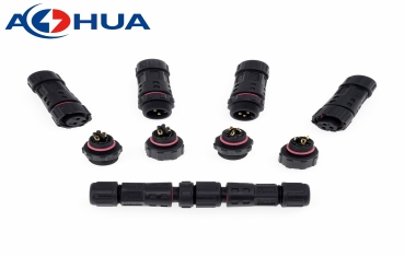 AOHUA UL Cert M12 Wire to Wire Waterproof Plug 2 3 Pin Connector for LED Light