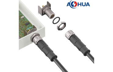 AOHUA Customizable M8 M12 Metal Nut Dustproof Waterproof Male Female Electrical Cable Wire Connector