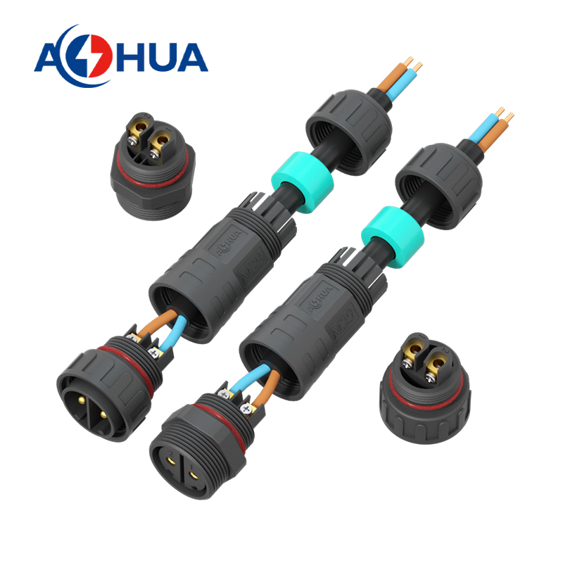 AOHUA IP68 Waterproof Male Female Electrical Cable Connector Outdoor LED Light Cable Connector