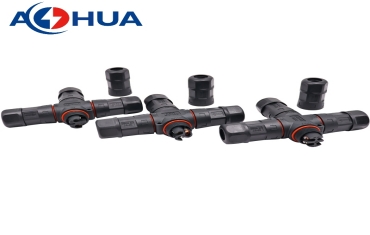 AOHUA M23 Outdoor X Type 4 Way Waterproof Screw Wire Connector