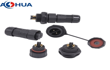 AOHUA Circular Power Bulkhead Panel M20 Cable 2 3 Pin Waterproof Lighting Connector