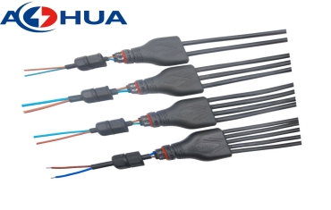 AOHUA 2 Pin Y Splitter Screw Fixing Cable Adapter Plug IP65 for LED Strips Light Connector