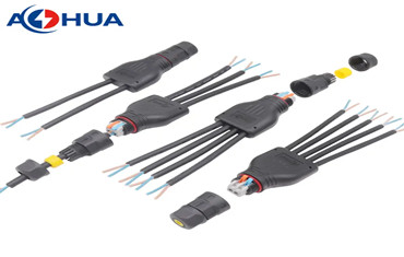 AOHUA YM20 quick push wire Y type power cable 2 pin waterproof connector for plant grow lighting