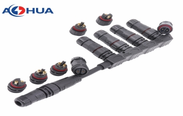 AOHUA M20 F Shaped 1 to 2 3 4 Way IP67 Wire 1 In 2 Out Sockets LED Strip Light Cable Waterproof Wire Splitter