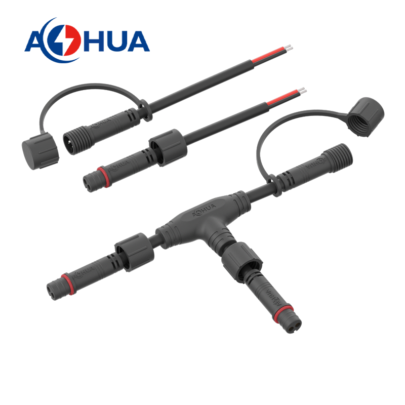 AOHUA L Type Screw Fixing Connector 2 3 4 Pin IP68 Waterproof Assembly Circular Electrical Cable Connector