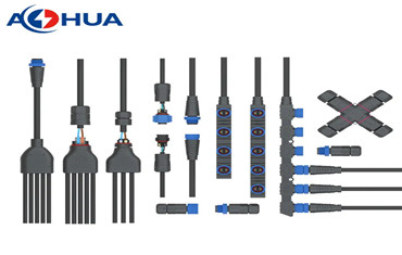 AOHUA customized cable solution plastic male female led distributor waterproof connector