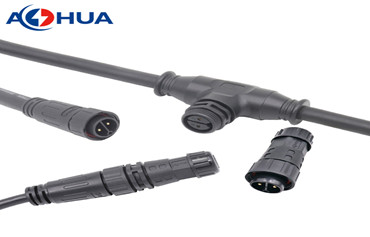 AOHUA T Type M20 Male-Female 2-Pin Power Waterproof Cable Connector - Enabling Reliable Electrical Connections