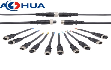 AOHUA M12 2 Pin to 6 Pin Male Female Metal Aviation Connector Plug