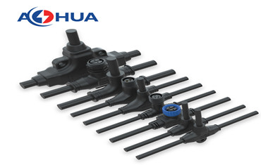 AHUA customize multiple branches overmolding led light T type 2 3 pin waterproof connector