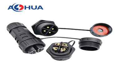 M25 4 pin waterproof rear panel mount male socket and female connector