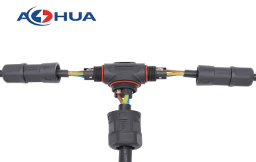 AOHUA M23 LED Outdoor Waterproof Screw Connection 3 Way T Connector For Courtyard Lights