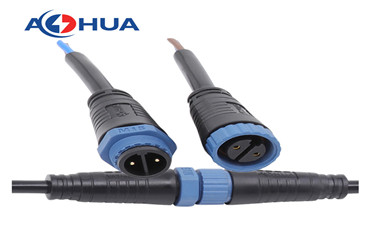 AOHUA 2 pin standardized molded M15 cable male and female waterproof connector