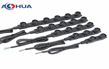 AOHUA LED Lighting M19 F Type 2 Contacts Waterproof 1 to 2 3 4 5 6 Output Sockets Cable Splitter Connector